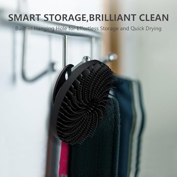 BEAUTAIL Silicone Body Scrubber, BEAUTAIL Gentle Exfoliating Shower Bath Brush 5th Gen for Sensitive Skin, Innovative Silicone Bristles Design for Lather Well, Ergonomic No-Slip Handle, 1 Pack (Black) - Image 5